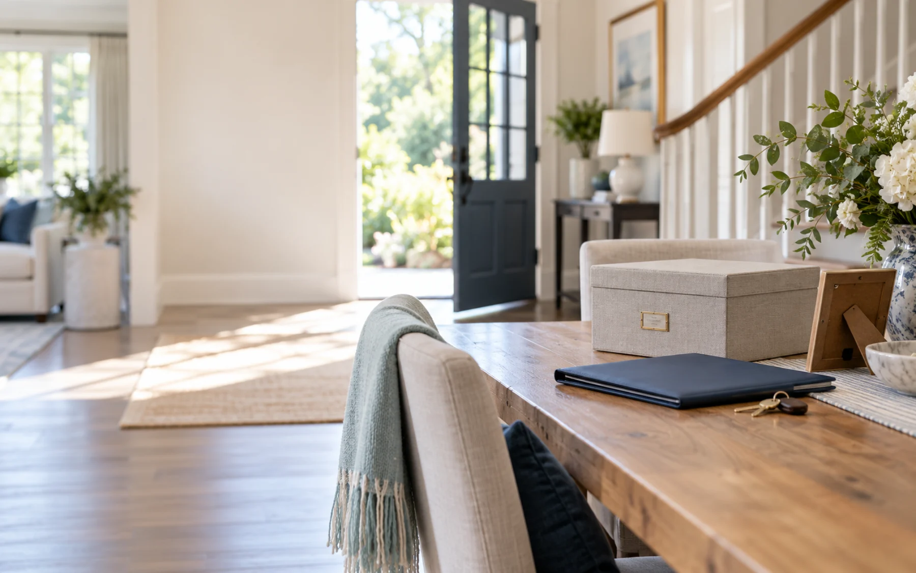 An organized home with estate materials ready for review